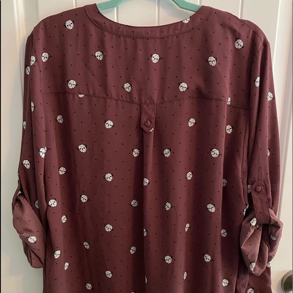 ❌SOLD❌ HARPER MAUVE PUG & DITZY DOT GEORGETTE - Picture 6 of 7